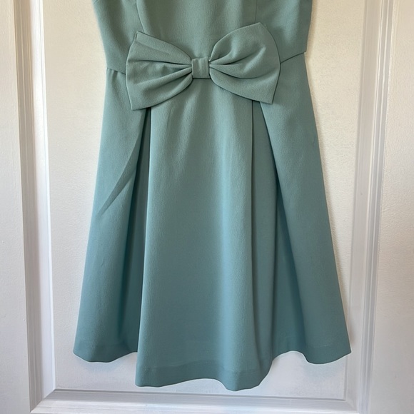 Max and Riley turquoise 50s style dress with bow and pleats size S - Picture 3 of 5